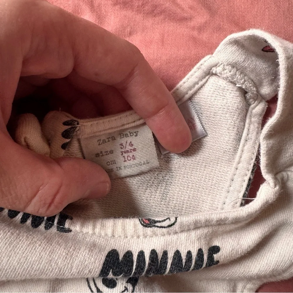 Zara Kids Cotton Minnie Mouse Overalls Size 3/4 Disney